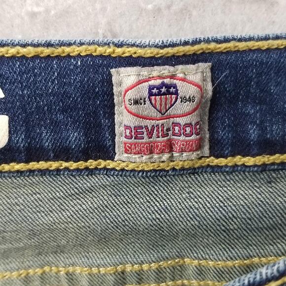 Devil-Dog Dungarees Jeans Mens 38x30 Blue Slim Fit Stretch Denim Five Pocket - Picture 12 of 14